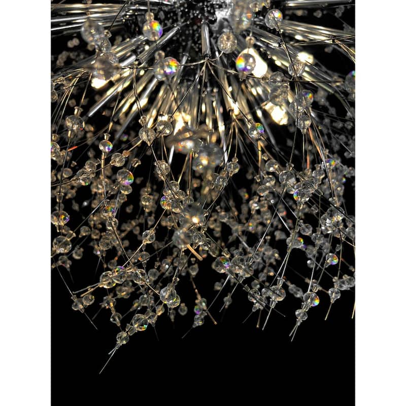 Starburst Modern Crystal Chandelier 32" Wide Crystal Lighting Fixture