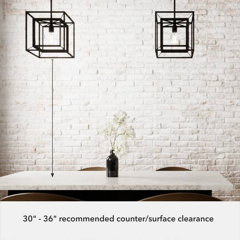Hunter Doherty Convertible Pendant/ Semi-Flushmount - Kitchen Island, Entry, Dining - Industrial, Contemporary, Transitional