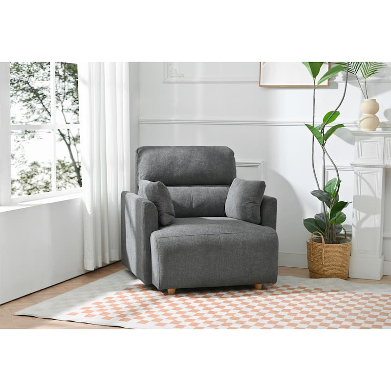 GDFStudio - Oversized 35" Accent Chair with Storage Ottoman