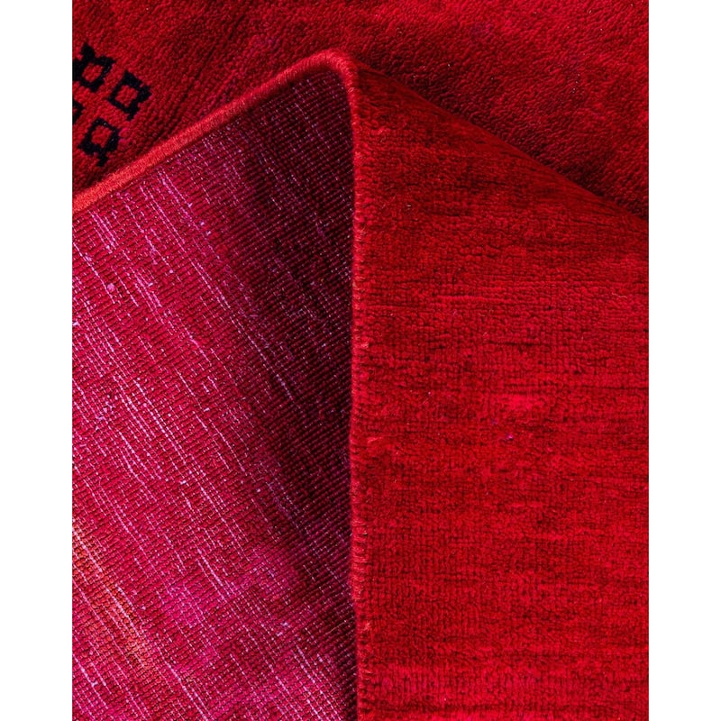 Overdyed, One-of-a-Kind Hand-Knotted Area Rug - Red - 3' 0" x 4' 7"