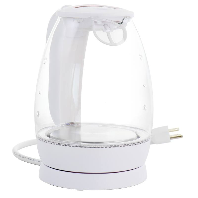 Better Chef 1.7 Liter Glass 360 Degree Cordless LED Electric Kettle in White - 1.7 Liter