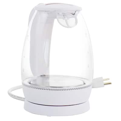 Better Chef 1.7 Liter Glass 360 Degree Cordless LED Electric Kettle in White - 1.7 Liter