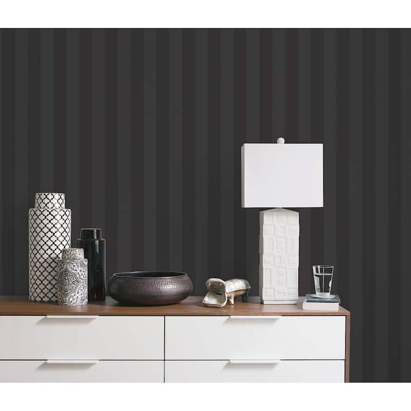 Galerie Wallcoverings Smart Stripes 2 Shimmery Stripe Vinyl on Non-Woven Matte/Shimmer Wallpaper Roll
