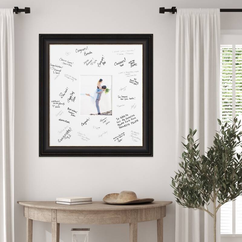 Trio Signature Mat Picture Frame - Autograph Photo Frame Guest Book Alternative for Weddings, Graduations, or Retirement