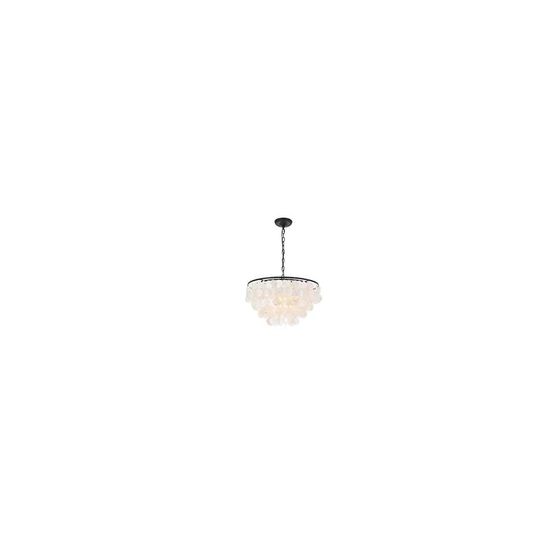 4-Light Black Pendant Light - Modern Industrial Chandelier with Glass Shades - Dining Room Kitchen Lighting - 13.1