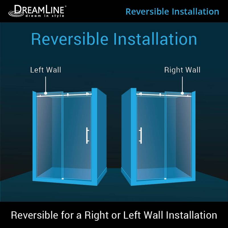 DreamLine Enigma Air 56-60 in. W x 76 in. H Frameless Sliding Shower Door - 56" - 60" W