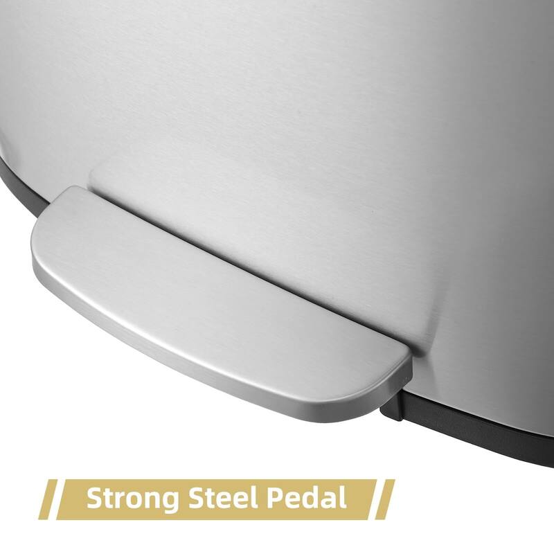 50 L/13.2 Gallon Smudge Resistant Trash Can with Silent Lid
