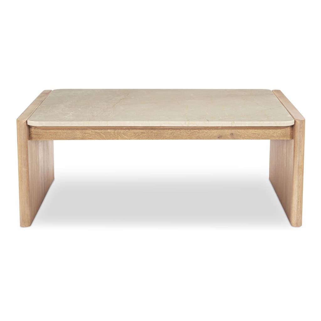 NADAAL STUDIOS Galatea, Rectangular Coffee Table With Marble Top - 41"W x39"D x16"H