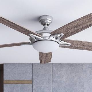 52" Prominence Home Clancy Indoor Modern Ceiling Fan with Remote, Brushed Nickel