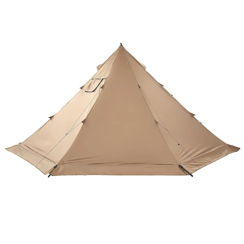 Large Pyramid Camping Tent with Stove Jack and Windproof Waterproof 4-Season Outdoor Shelter