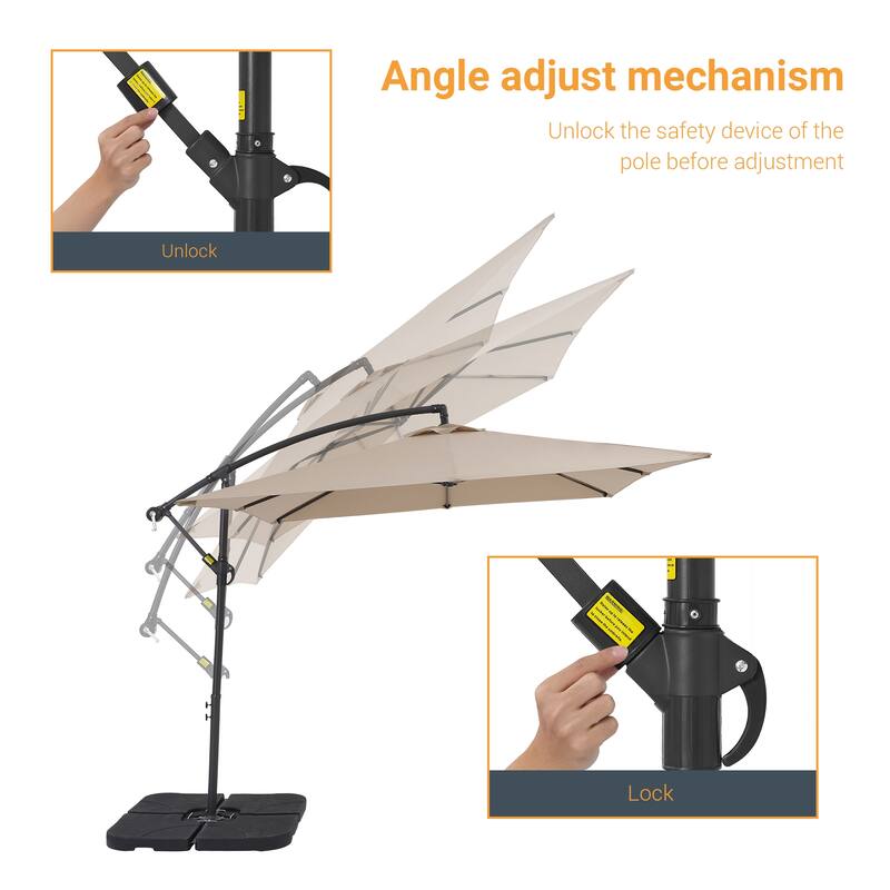 BONOSUKI 8.2Ft Outdoor Offset Umbrella w/Steel Frame,Angle Adjustment