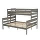 preview thumbnail 8 of 18, Wood Twin XL Over Queen Bunk Bed with Ladder, Detachable Design, Sturdy Pine Frame, Guardrails, No Box Spring Needed, Grey