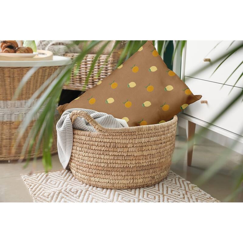 Oranges and Lemons Pattern Decorative Throw Pillow