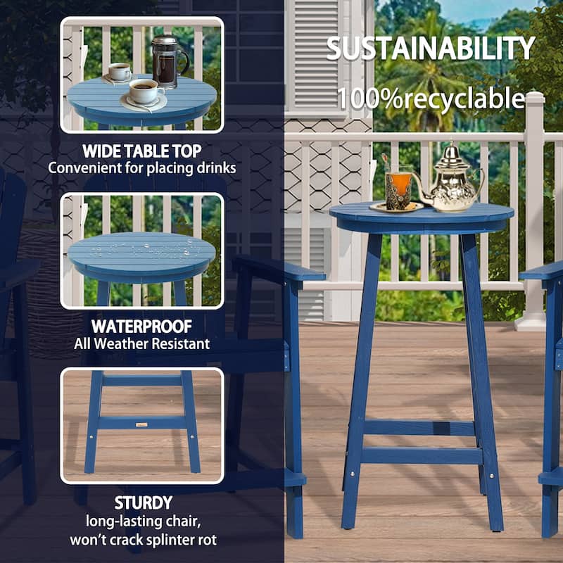 Clihome HIPS Outdoor Bar Height Bistro Table