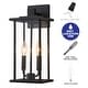 preview thumbnail 9 of 7, C Cattleya 2 Pack Classic Matte Black Outdoor Wall Lantern with Clear Glass Shade