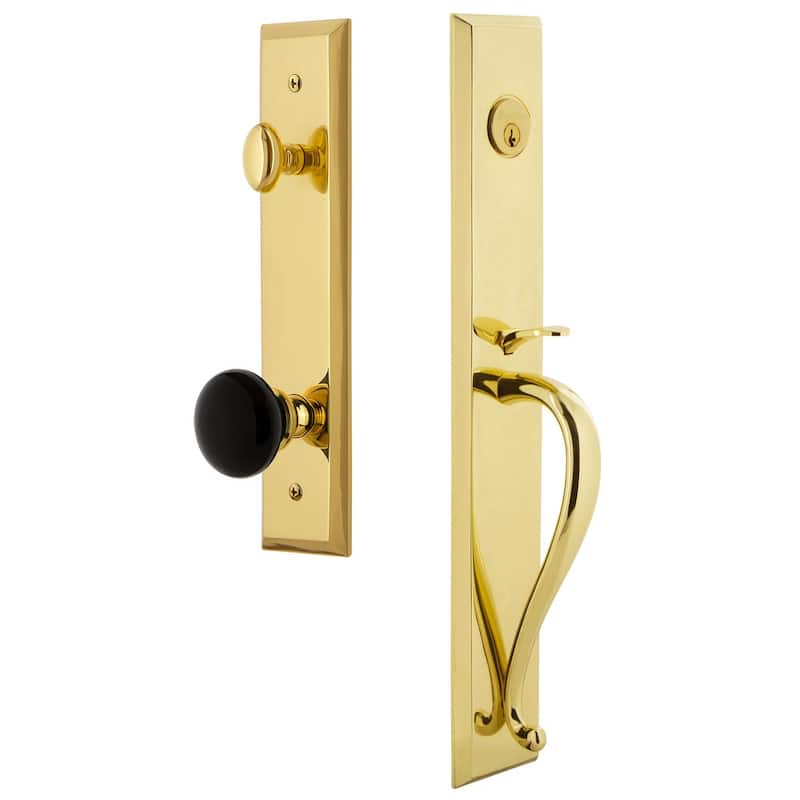 Grandeur Fifth Avenue Solid Brass Rose Keyed Entry Single Cylinder - Lifetime Brass