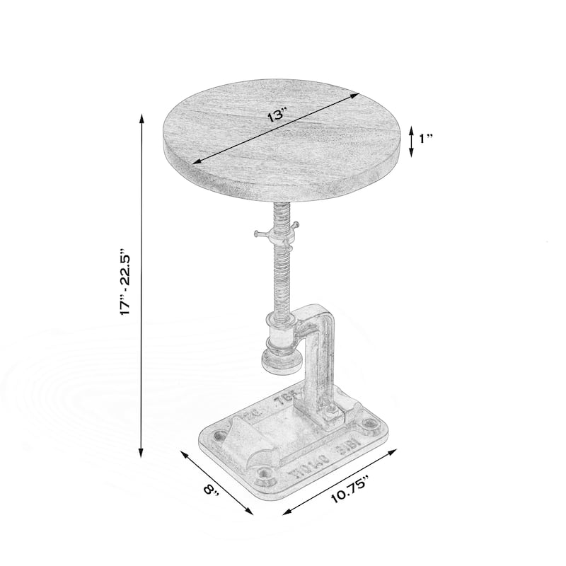 Ellis Adjustable Pedestal Side Table