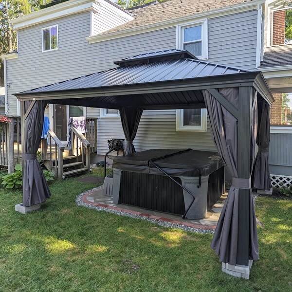 PURPLE LEAF Outdoor Galvanized Steel Hardtop Gazebo