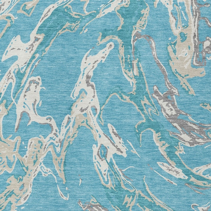 HomeRoots Abstract Transitional Rectangle Outdoor Rug
