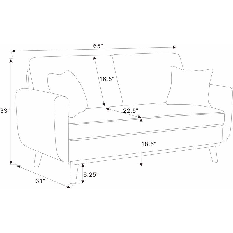 Asher Mid-Century Corduroy Sofa,Flared Arms,And A Sturdy Solid Wood Frame With Tapered Legs In A Warm Walnut Finish.
