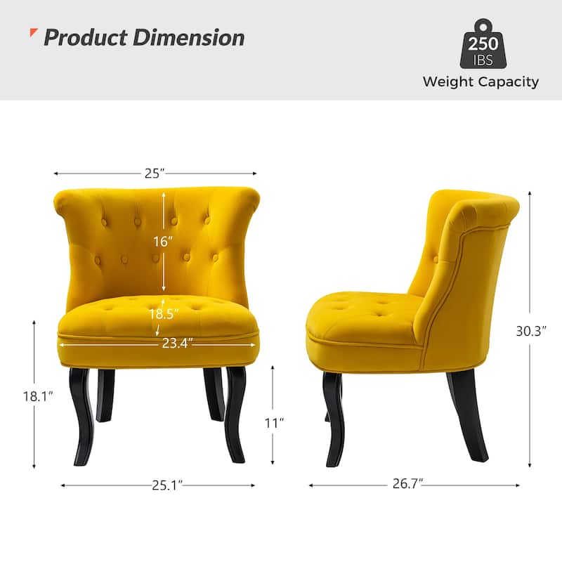 Christi Vibrant Tufted Velvet Upholstered Accent Chairs Set of 2 by HULALA HOME