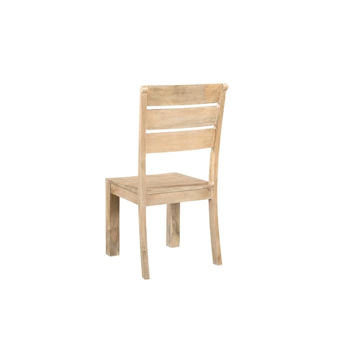 HomeRoots Set of Two Beige Solid Wood Ladder Back Dining Side Chairs - 18 in. x 39 in. x 18 in.