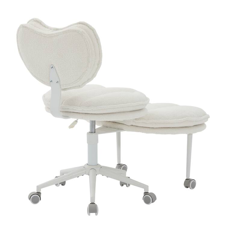 Meditation Chair Plus, Teddy Fleece Double-Layer Padding Cross Legged Rolling Chair for ADHD, Criss Cross Desk Chair