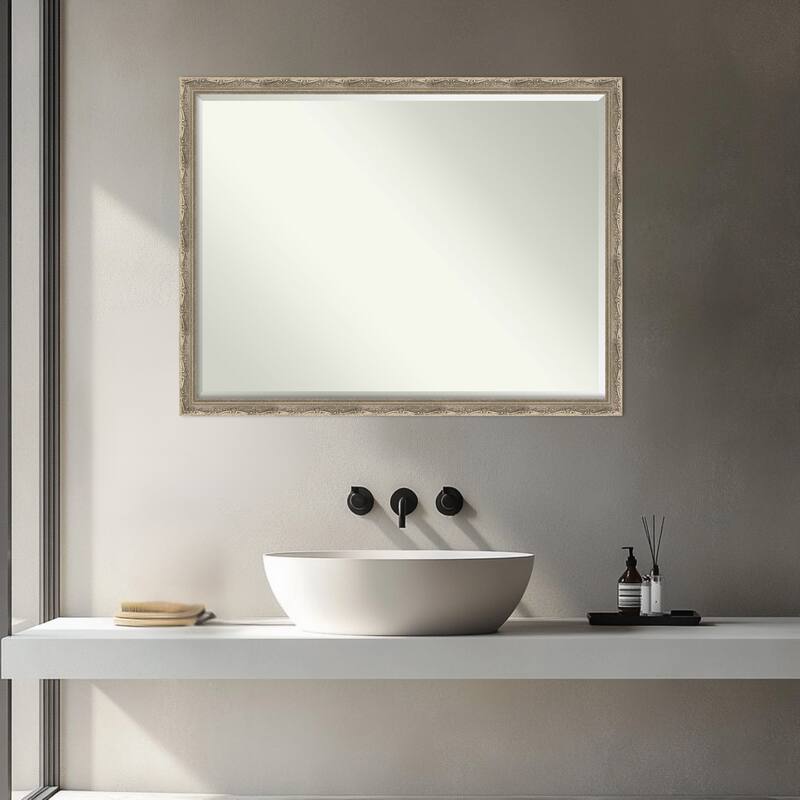 Mila Half-Inch-Bevel Wood Framed Bathroom Vanity Wall Mirror