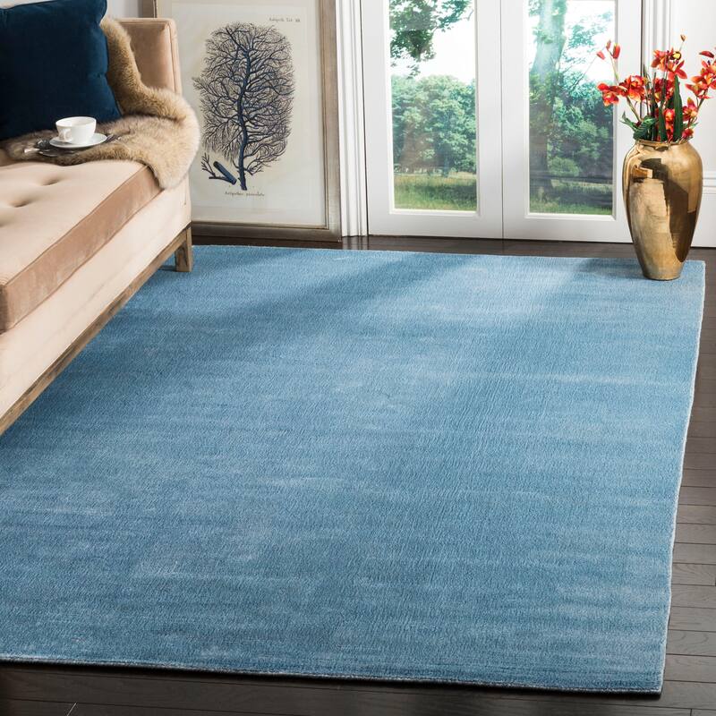 SAFAVIEH Handmade Mirage Lubna Modern Abstract Viscose Rug - 8' x 10' - Dream Blue