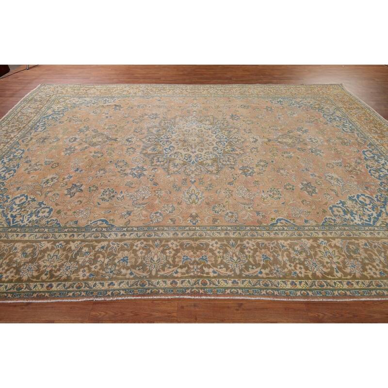 Najafabad Vintage Persian Area Rug Handmade Wool Carpet - 9'6" x 12'11"