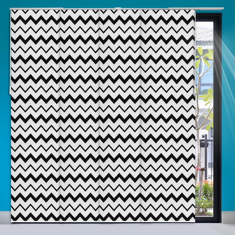 CHICOLOGY Adjustable Sliding Panels, 4-Rail Track, for Large Windows - Out-of-Stock 1 - Wave (Privacy)