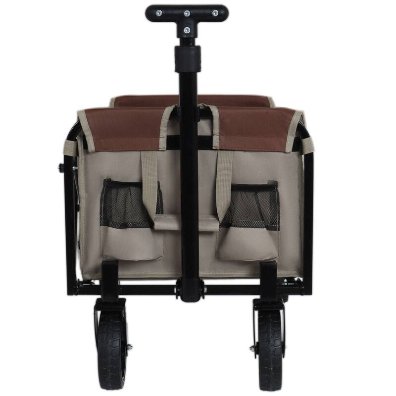 Convertible Steel Folding Camping Wagon Cart,Storage Compartment