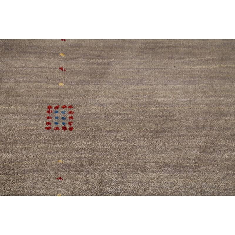 Gabbeh Indian Accent Rug Handmade Beige Tribal Wool Carpet - 2'7"x 4'9"