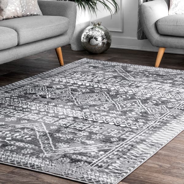 slide 2 of 48, Nuloom Transitional Moroccan Frances Area Rug 6'7" Square - Grey - Square