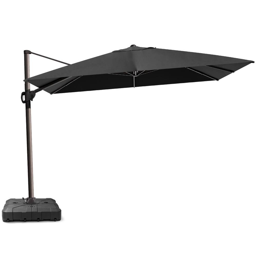 9 x 12 ft Outdoor Patio Cantilever Offset Umbrella with Heavy Duty Sand Water Fillable Base