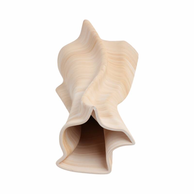 Decorative Vase - Tan Porcelain 3D Printed Textured