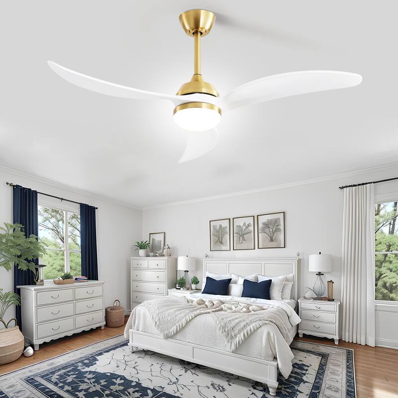 Sofucor 45 Inch Ceiling Fan with Light and Remote,Indoor/Outdoor with 3-Timer,Low Profile Quiet for Bedroom Living Room Patio