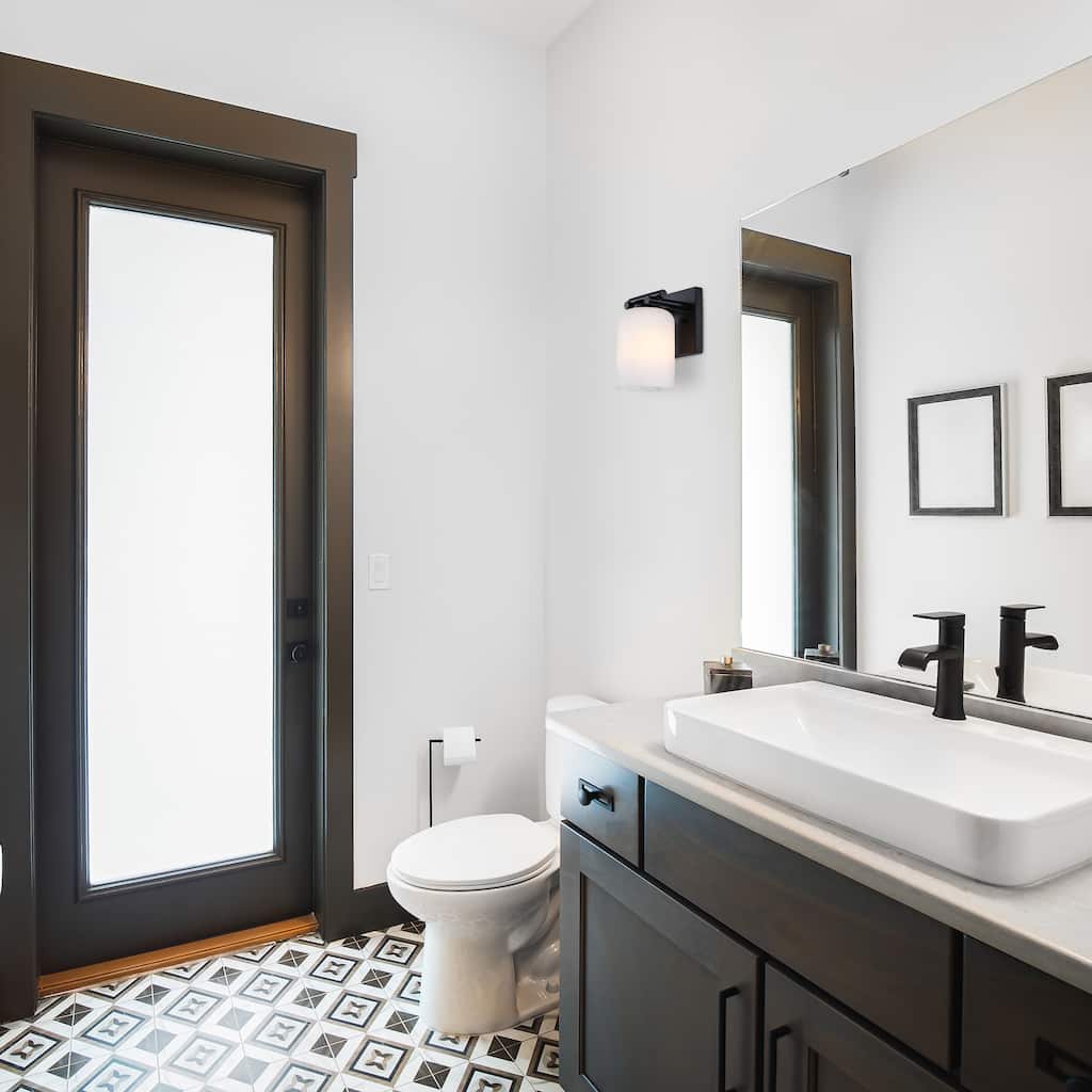 Bluestone Ridge 6 in. 1-Light Matte Black Indoor Wall Sconce Light for Bathrooms - 9.25