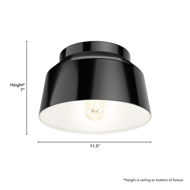 Hunter Cranbrook 1-Light Flush Mount Ceiling Light - Bathroom, Office, Hall, Kitchen - Mid-Century Modern - Damp Rated!