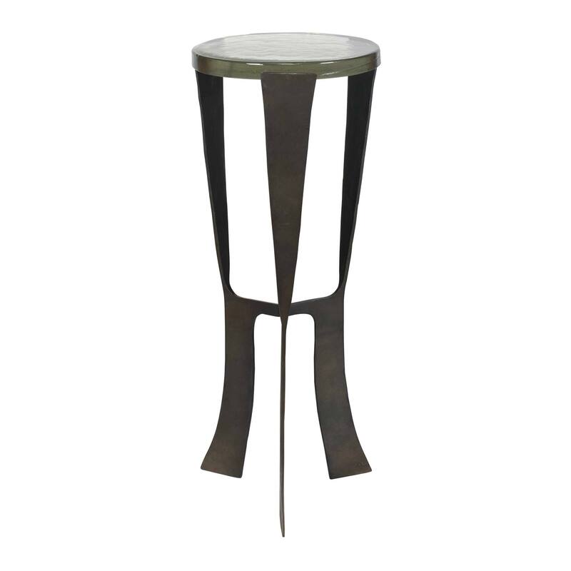 Uttermost Renaud Dark Bronze Drink Table - 10.00" W x 24.00" H x 10.00" D