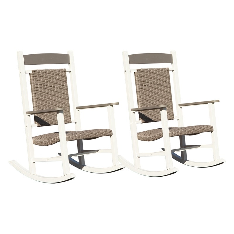Domi Outdoor Rocking Chairs Set, Porch Rocker with High Back, Patio Rockers Set, Weather Resistant Rocking Chairs for Patio