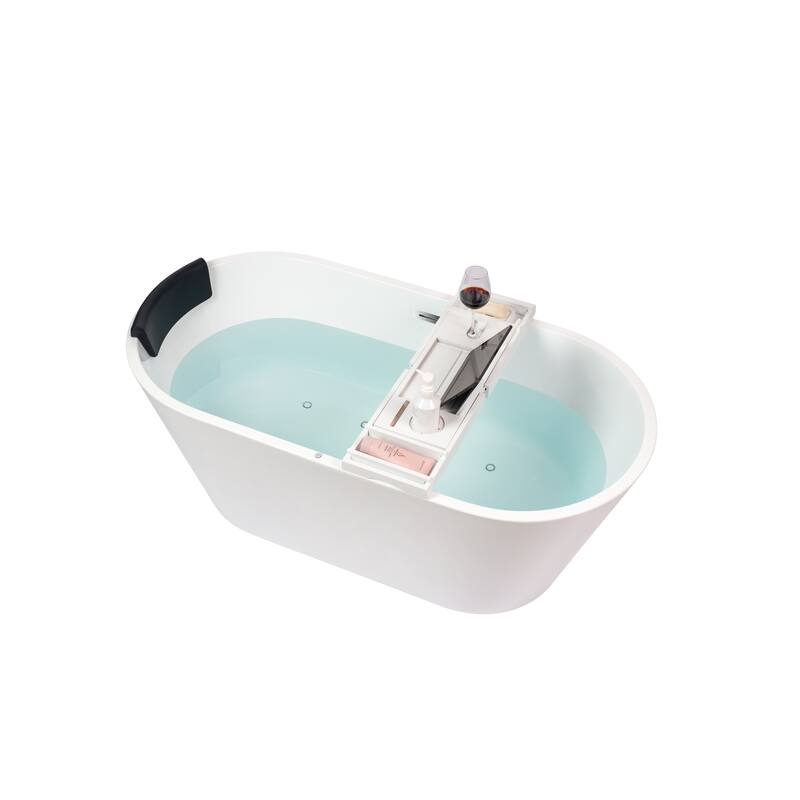 Vanity Art 59" Acrylic Freestanding Soaking Bathtub