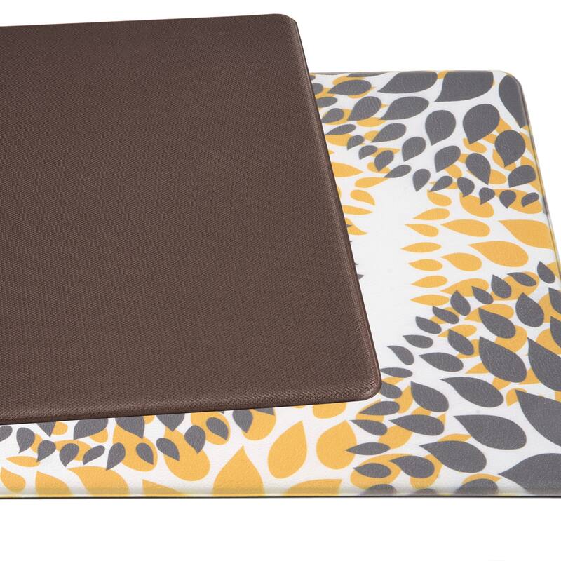 World Rug Gallery Modern Floral Circles Anti Fatigue Standing Mat
