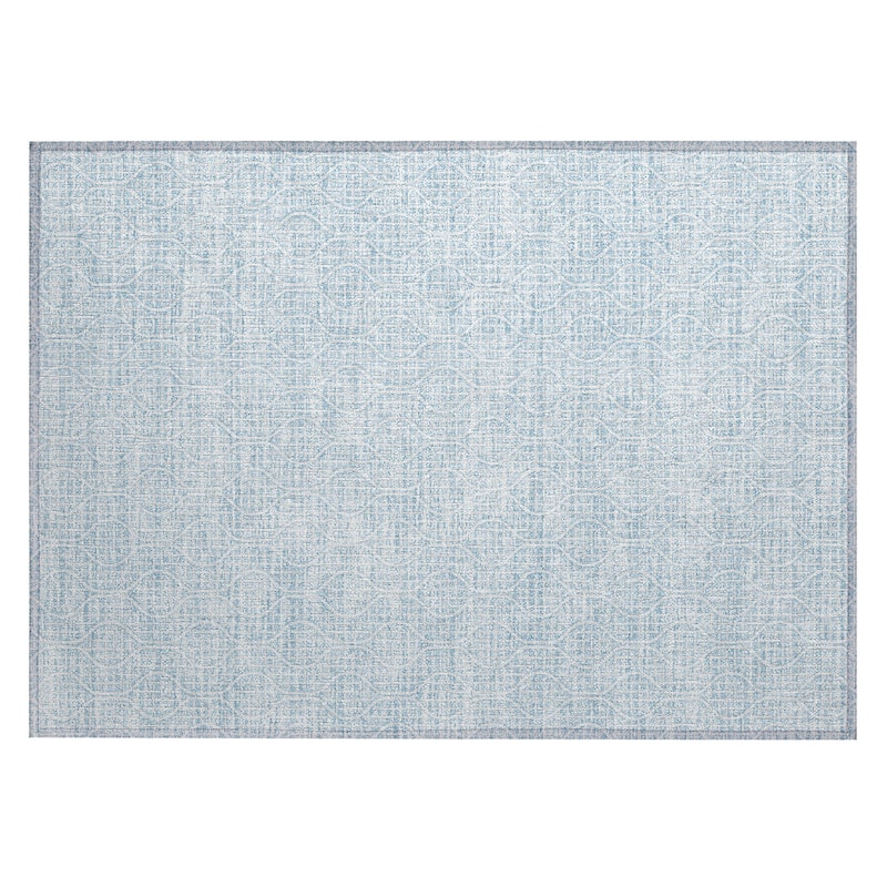 Machine Washable Indoor/ Outdoor Chantille Criss Cross Geo Rug