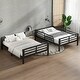 preview thumbnail 11 of 22, Black Metal Bunk Bed Frame for Teens and Adults, No Box Spring Needed