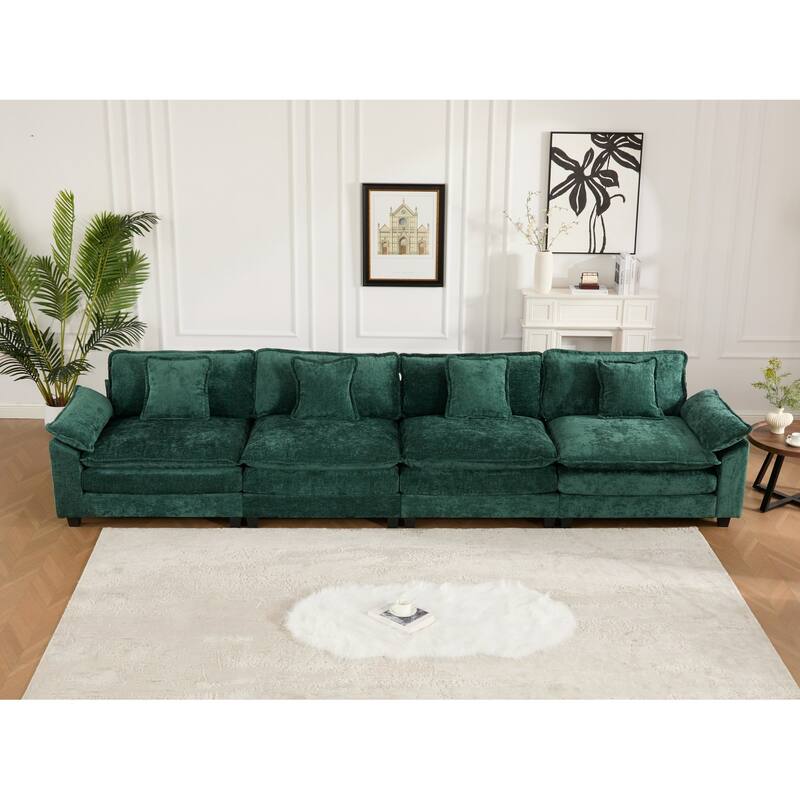 GDF Studio - Sandy Comfort Modern Upholstered Sectional Sofa with Double-Layer Chenille Cushions