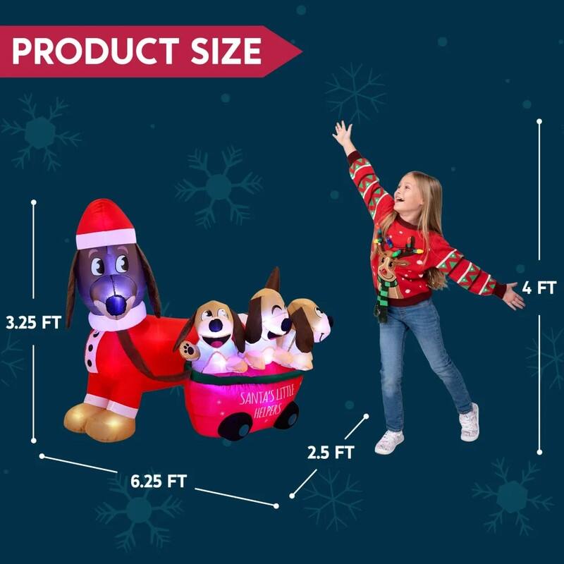 Cheerful Christmas Puppy Inflatable