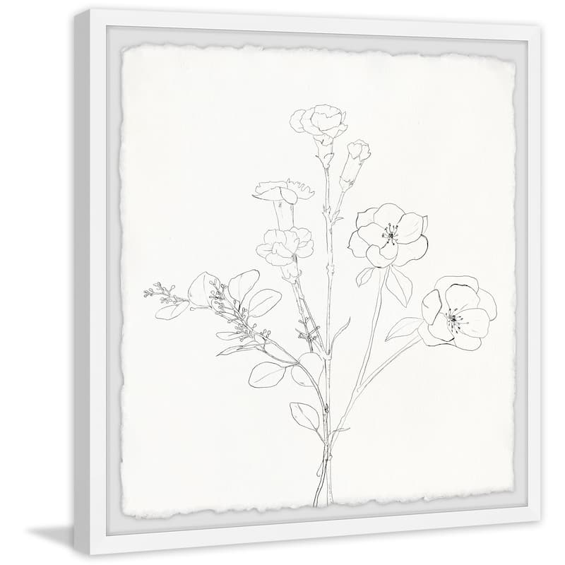 'Flower Sketch' Framed Painting Print
