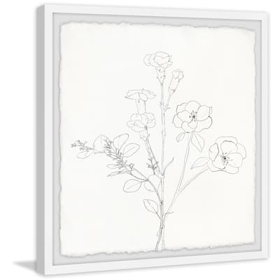 'Flower Sketch' Framed Painting Print