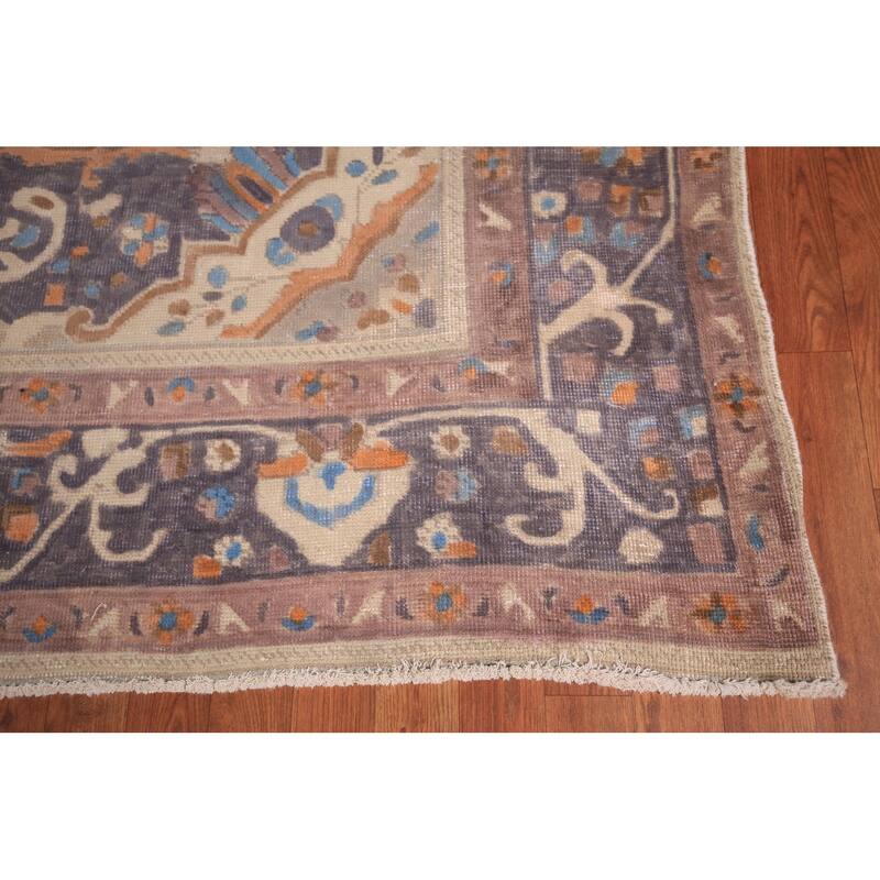 Medallion Tabriz Persian Vintage Area Rug Hand-Knotted Wool Carpet - 9'6" x 12'8"